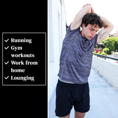 SPXTREME [5 Pack] Men’S Dry-Fit Activewear Crewneck T Shirts Running Gym Workout Quick Dry Tee Top