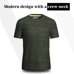 SPXTREME [5 Pack] Men’S Dry-Fit Activewear Crewneck T Shirts Running Gym Workout Quick Dry Tee Top