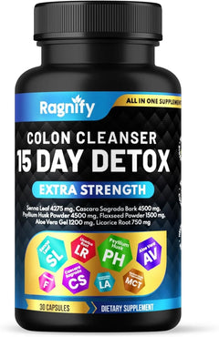 Ragnify Ultimate 15-Day Colon Cleanser for Digestive Health, Gut, Detox 30 Capsules