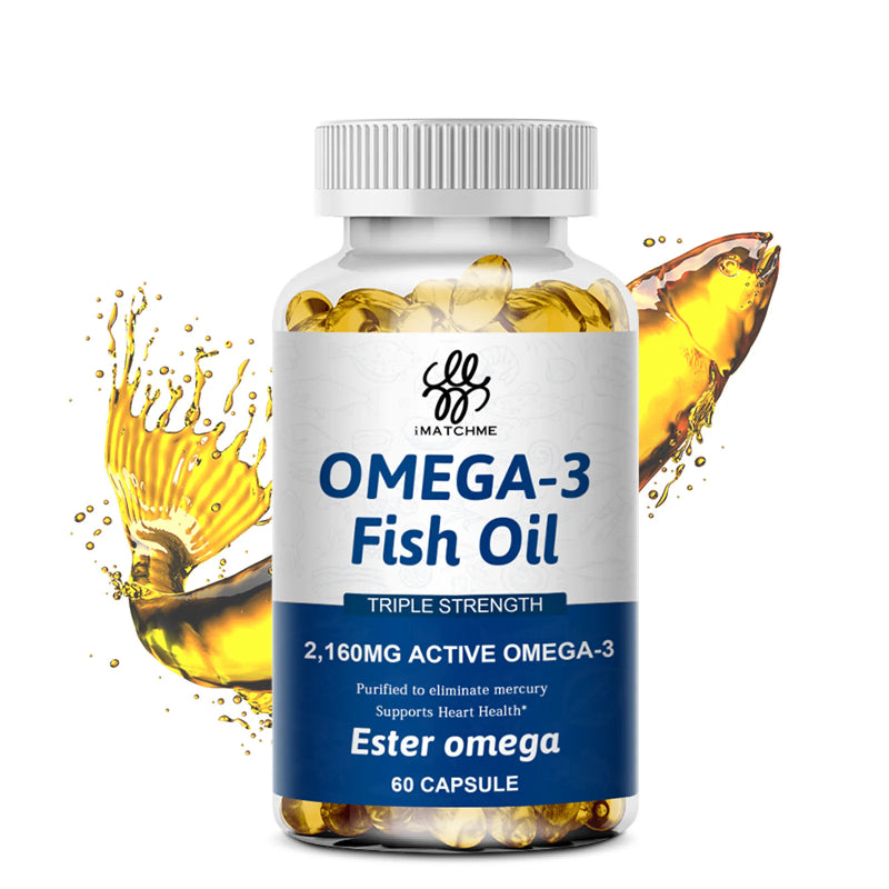 Omega 3 Fish Oil Capsules | Deep-Sea Fish Oil Capsules with EPA & DHA | 60 Capsules