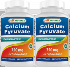 2 Pack Best Naturals Calcium Pyruvate 750 Mg 120 Capsules