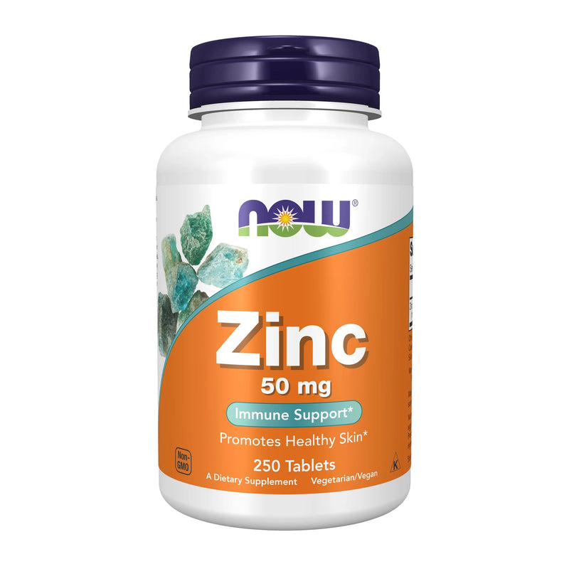 NOW Supplements, Zinc (Zinc Gluconate) 50 Mg, Supports Enzyme Functions*, Immune Support*, 250 Tablets