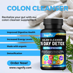 Ragnify Ultimate 15-Day Colon Cleanser for Digestive Health, Gut, Detox 30 Capsules