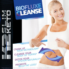 Biofluxe Detox Cleanse - K2 Slim Keto, Gut Shrink & Metabolism Boost, 30 Servings