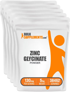 Bulksupplements Zinc Glycinate Powder - Gluten Free, 130Mg per Serving - 250 Grams (8.8 Oz) - 1923 Servings