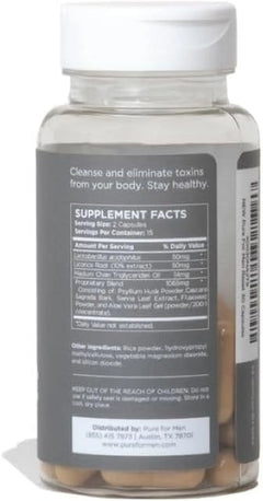Pure for Men Detox Reset - Digestive & Immune Support, Colon Cleanse, 30 Caps