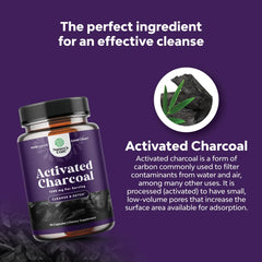 Natures Craft Activated Charcoal Capsules - Purifying Detox, Gut Health, Bloating Relief, 90 Veggie Capsules