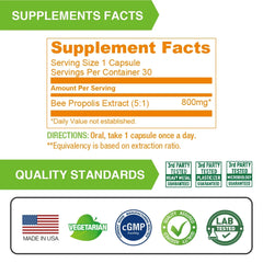 Lovita Bee Propolis 4000mg - Immune Support, 5:1 Extract, 90 Veggie Caps (3-Pack)