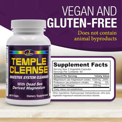 Temple Cleanse Magnesium Detox - Oxygen-Based Colon Cleanse, 120 Caps