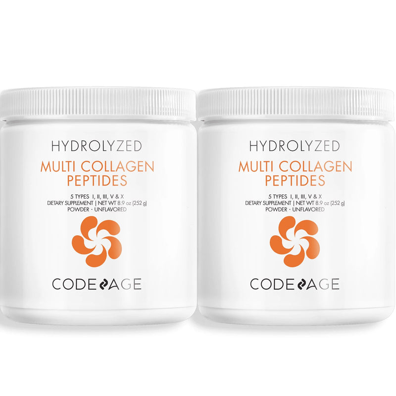 Codeage Multi Collagen Peptides - 5 Types, Grass-Fed, 2-Pack, 17.8 oz