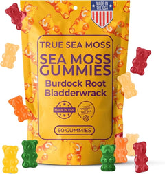 True Sea Moss Gummies - Irish Moss & Burdock, Thyroid & Immune Support, 120 Count (2-Pack)