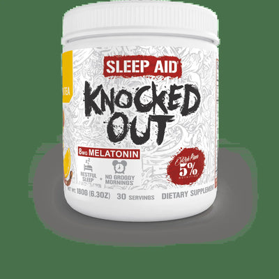 5% Nutrition Rich Piana Knocked Out Sleep Aid - Post-Workout Recovery & Deep Sleep Supplement - 6.3oz, 30 Servings (Honey Lemon Tea)