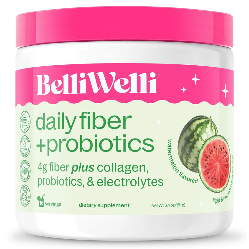Belliwelli Daily Fiber Supplement with Probiotics, Electrolytes, and Collagen