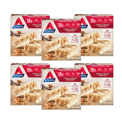 Atkins Vanilla Pecan Crisp Protein Meal Bar, Low Sugar, Meal Replacement, Keto Friendly, 5 Ct