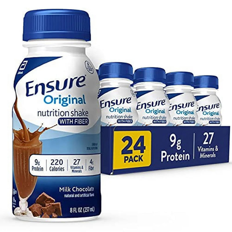 Ensure Original Shake with Fiber - Milk Chocolate, Immune Support, 8 oz, 24 Count