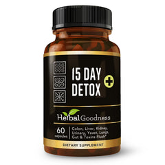 Herbal Goodness 15 Day Detox - 600mg Probiotics & Enzymes, Gut Health, 60 Caps