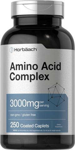 Amino Acid Complex 3000Mg | 250 Caplets | for Men and Women | by Horbaach