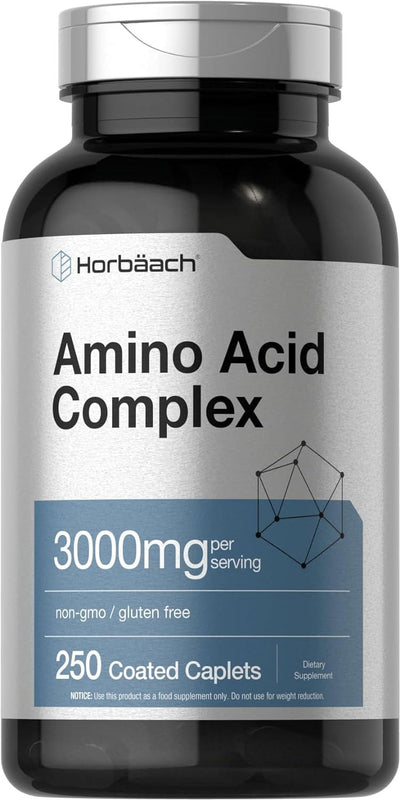 Amino Acid Complex 3000Mg | 250 Caplets | for Men and Women | by Horbaach