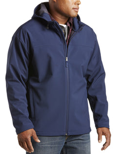 Harbor Bay by DXL Men'S Big and Tall Big and Tall Men'S Hooded Bonded Fleece Jacket, Charcoal Black, 1XL
