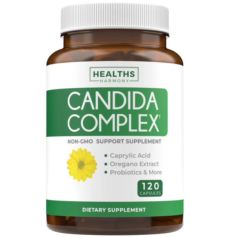 Healths Harmony Candida Cleanse, 120 Caps - Caprylic Acid, Oregano & Probiotics