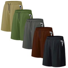 ASUDESIRE 5 Pack Men'S Athletic Shorts Mesh Workout Gym Activewear Basketball Shorts 8" Inseam with Pockets