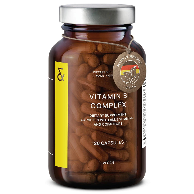 Vitamin B Complex 120 Capsules All 8 B Vitamins with Co Factors Myo Inositol