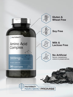 Amino Acid Complex 3000Mg | 250 Caplets | for Men and Women | by Horbaach