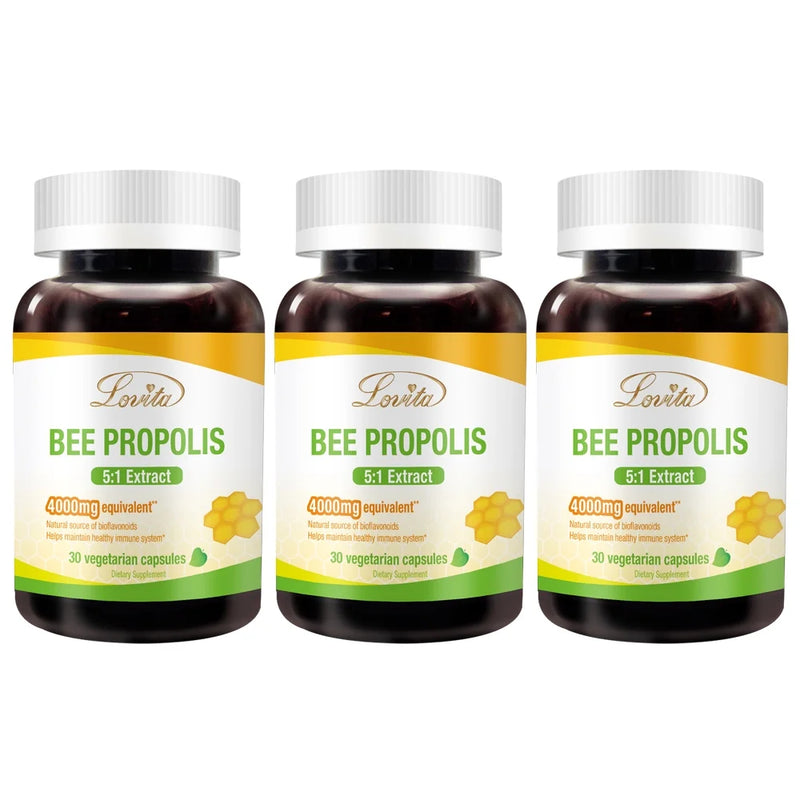 Lovita Bee Propolis 4000mg - Immune Support, 5:1 Extract, 90 Veggie Caps (3-Pack)