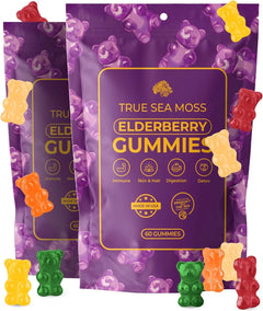 True Sea Moss Gummies - Irish Moss & Burdock, Thyroid & Immune Support, 120 Count (2-Pack)