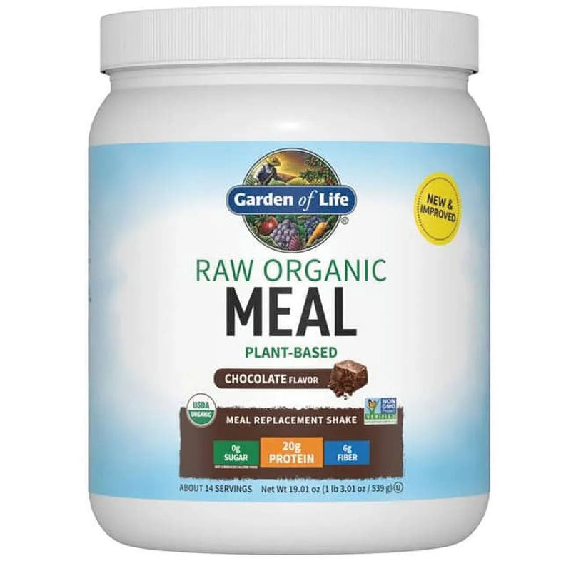Garden of Life Raw Organic Meal Powder, Chocolate Cacao, 20G Protein, 1.1Lb, 17.9Oz