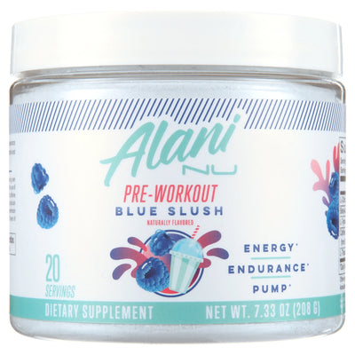 Alani Nu Pre-Workout Powder, Blue Slush, 7.3Oz, 20 Servings