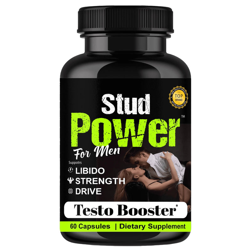 Stud Power Testosterone Booster Supplement, Natural Male Enhancing Pills, Energy, Stamina & Libido Support 60 Capsules