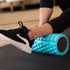 321 STRONG Medium Density Massaging Foam Roller for Myofascial Self Release and Deep Tissue Massage - Aqua