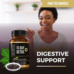 Herbal Goodness 15 Day Detox - 600mg Probiotics & Enzymes, Gut Health, 60 Caps