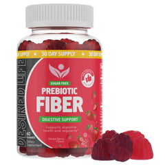 Desired Life Sugar-Free Prebiotic Fiber Gummies - Mixed Berry Flavor - Digestive Health & Regularity Support - 60 Count
